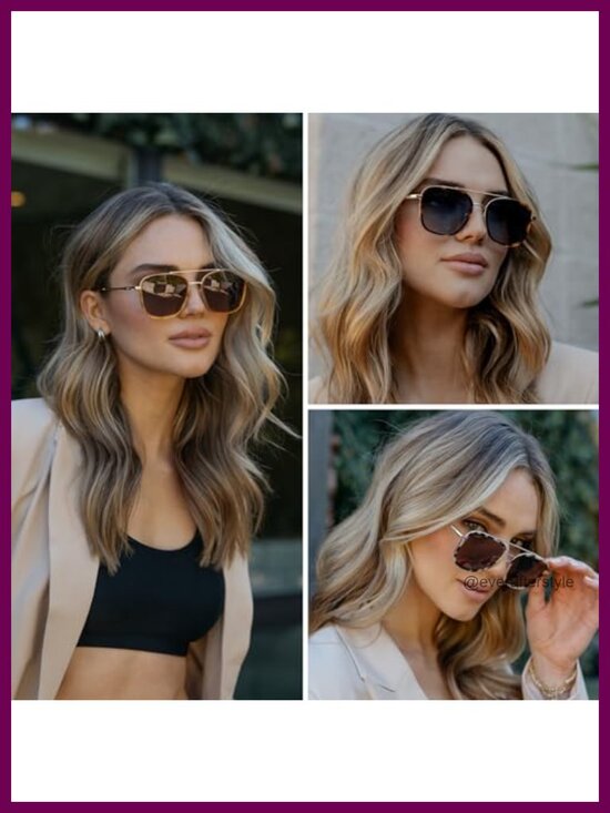 Polarized Aviator Sunglasses for Women UV400 Shatter-Resistant Acetate